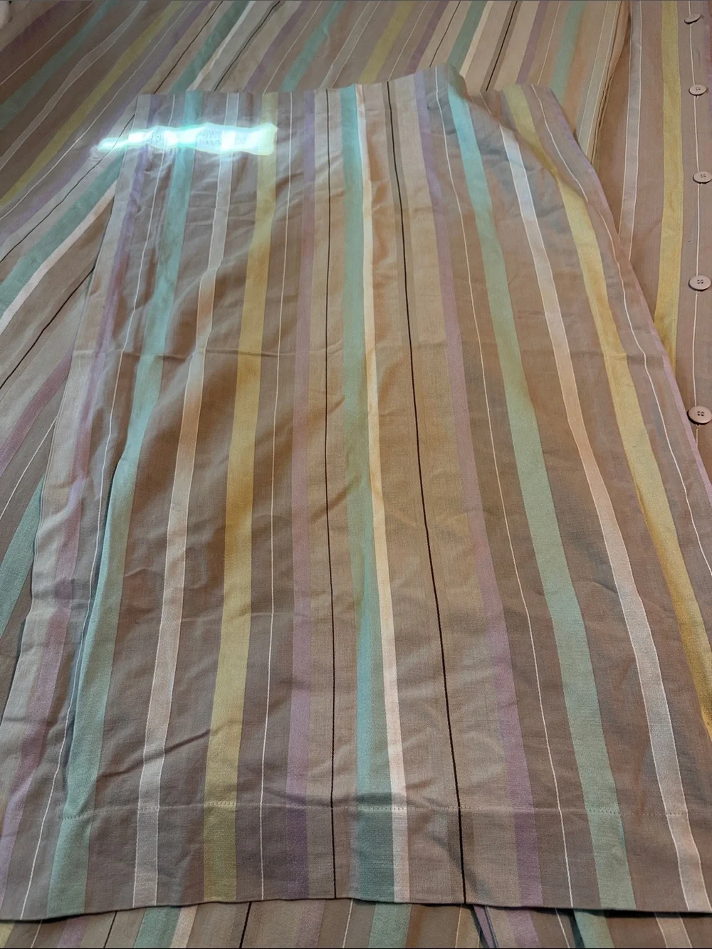 Crate&Barrel Pastel Stripe Sheet Set in Mint, Lavender, Yellow & Tan